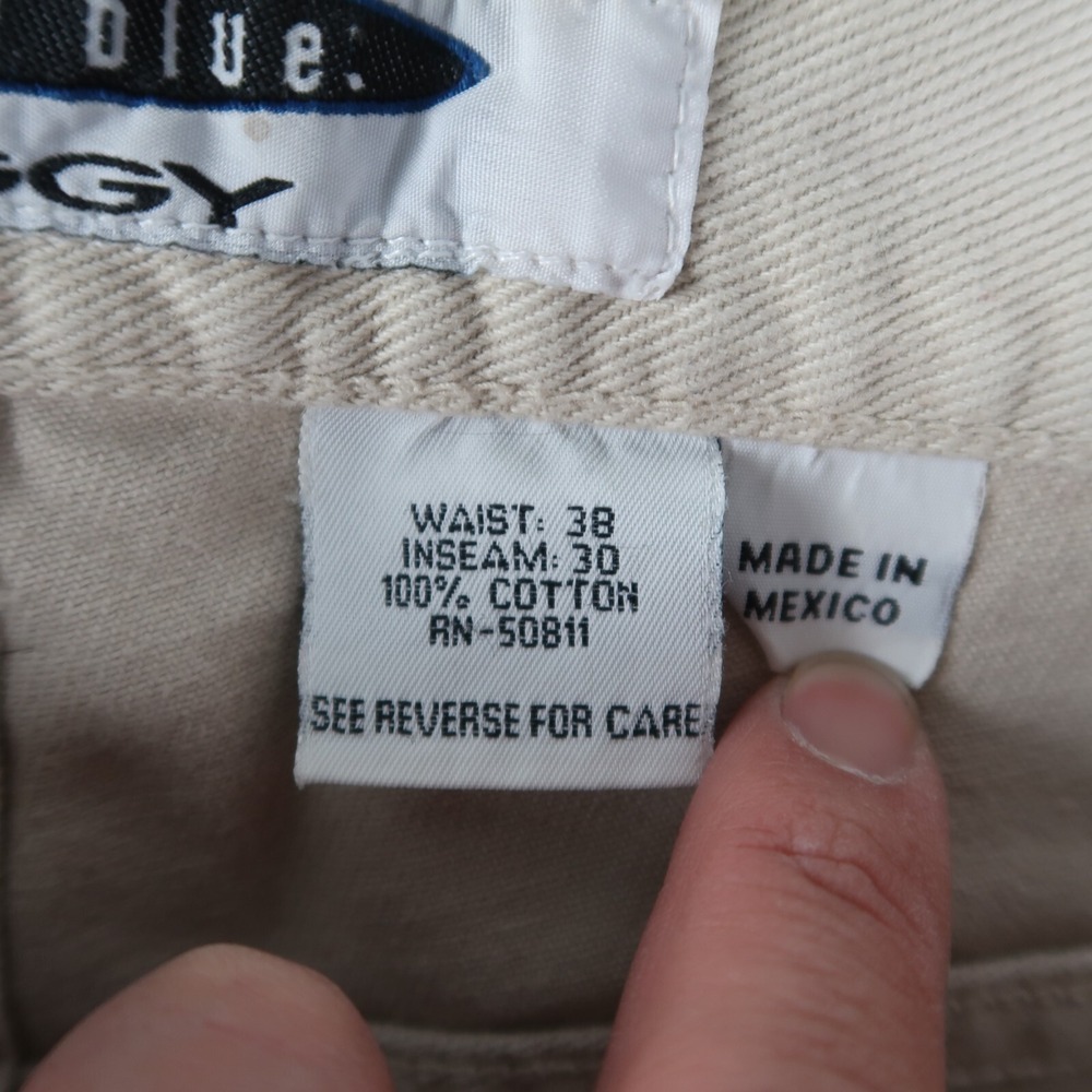 Vintage 90s Anchor Blue Mens Size 38x30 Baggy Jeans Denim Beige Skate Grunge - Picture 10 of 16